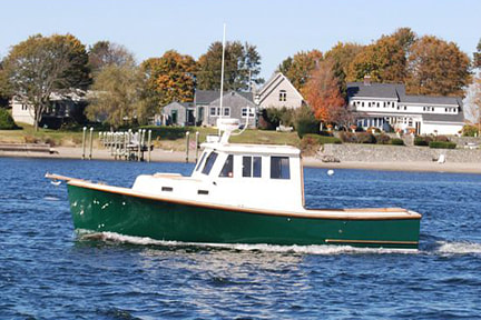 Sandpiper III lobster power boat restored and refit by South Shore Boatowrks underway