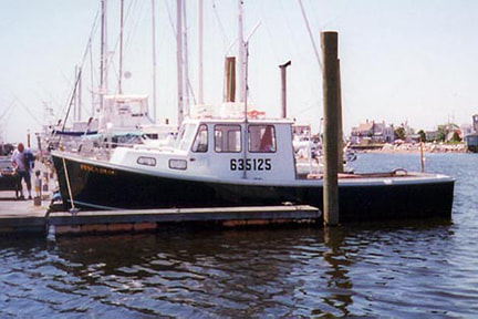 1981 31 foot lobster boat bhm restored and refit by South Shore Boatworks at dock orignally built by blue hill marine in maine