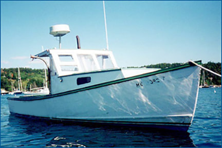 1978 27 foot arno day lobster power boat refit and restored by south shore boat works on mooring in maine
